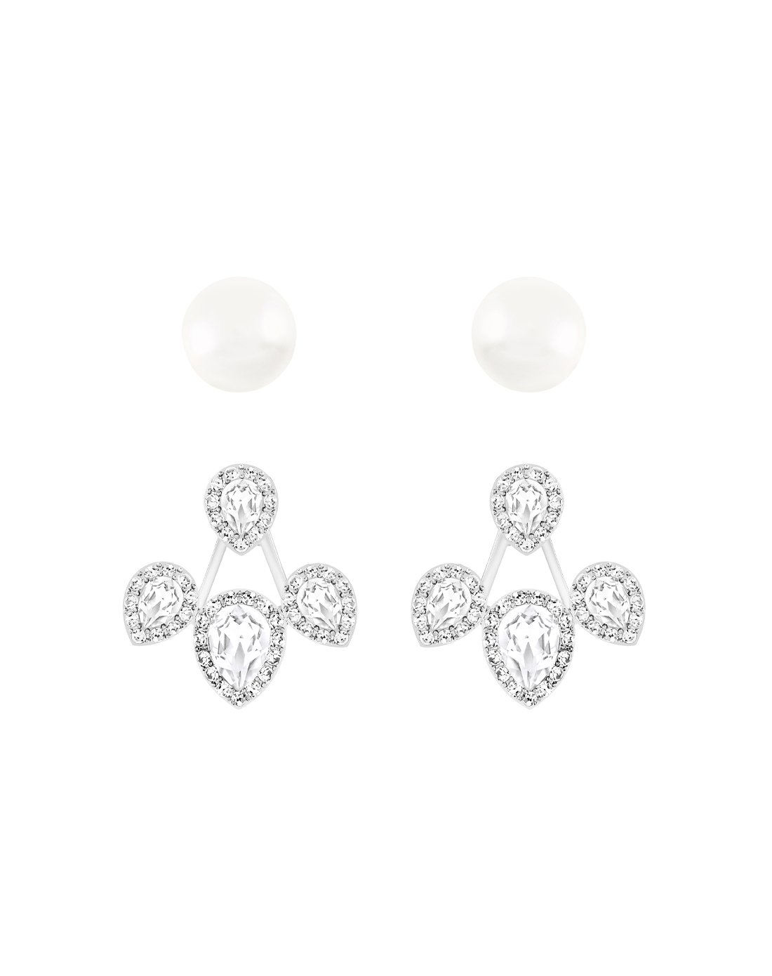 swarovski 花托穿孔耳环