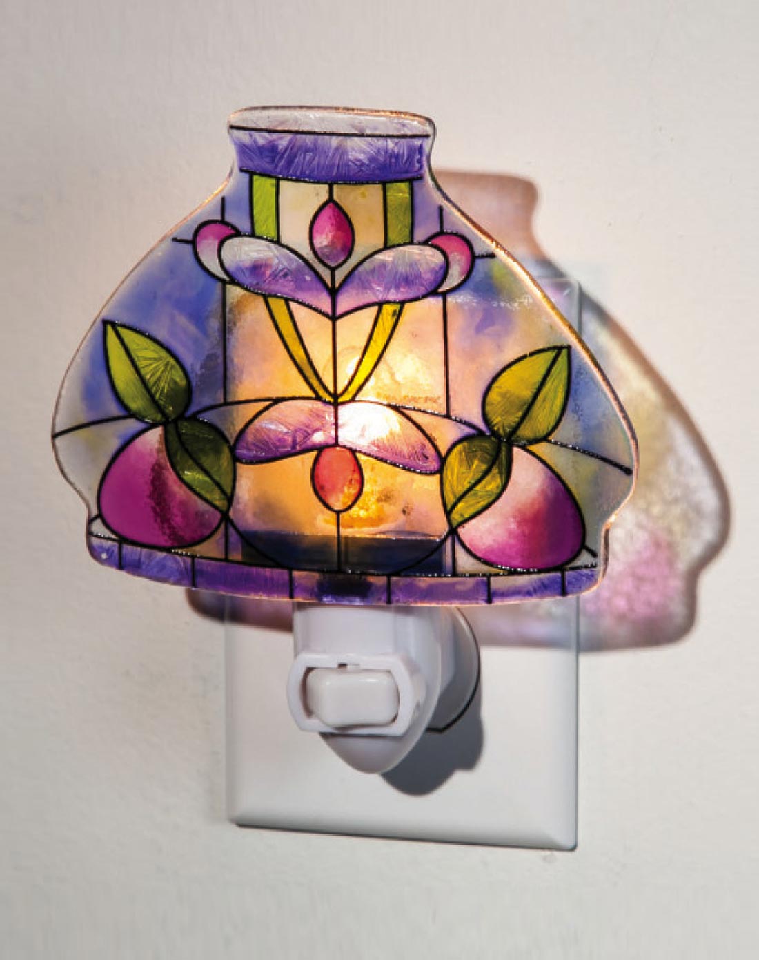 美式手绘热熔玻璃小夜灯