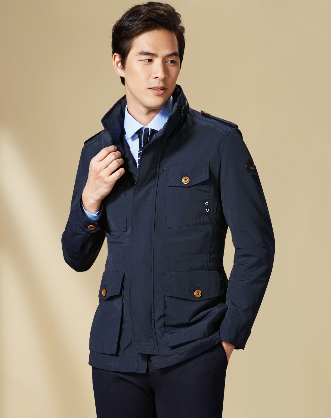藏青功能性猎装夹克男士外套