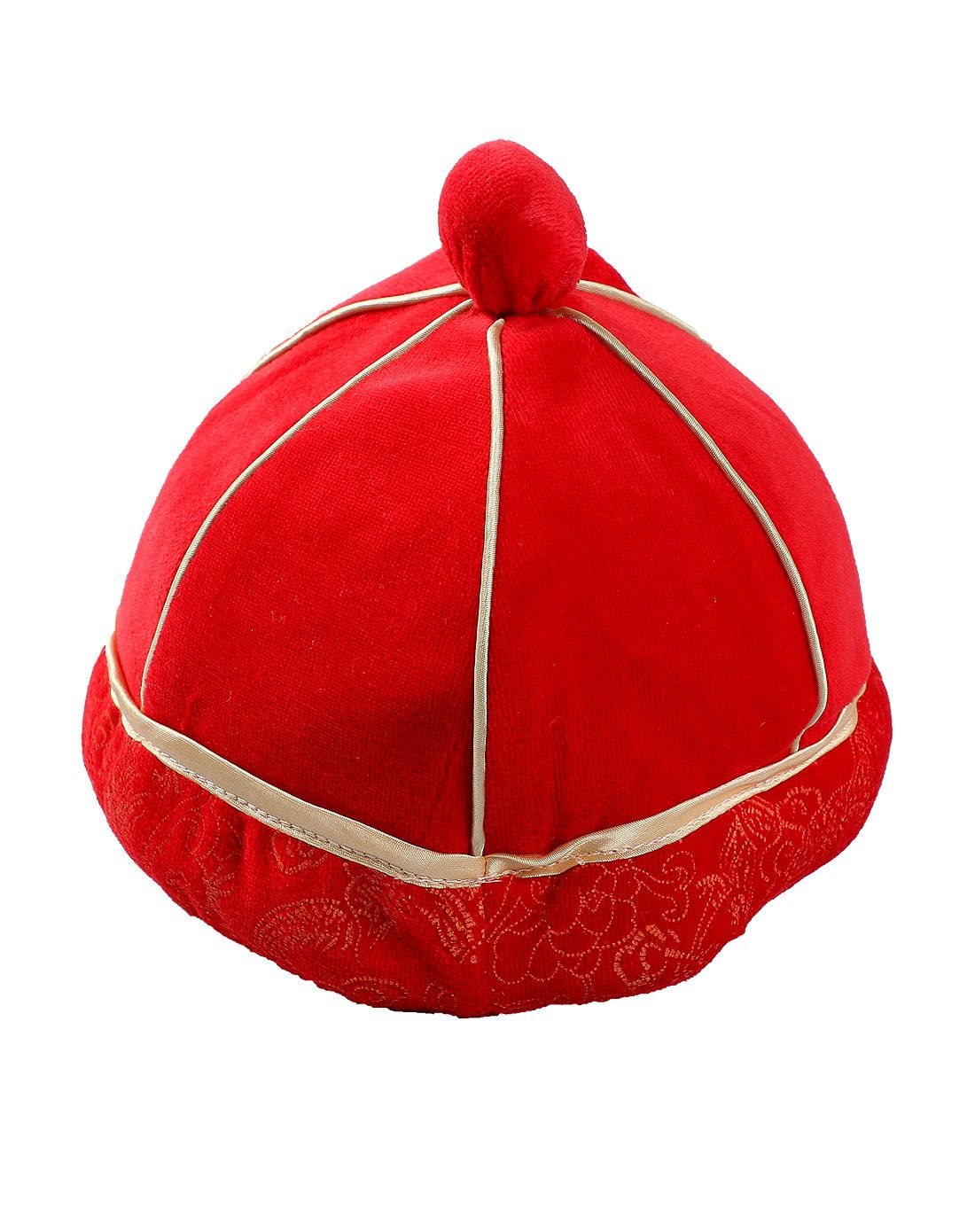 (两件起售)男女适用大红唐装帽子