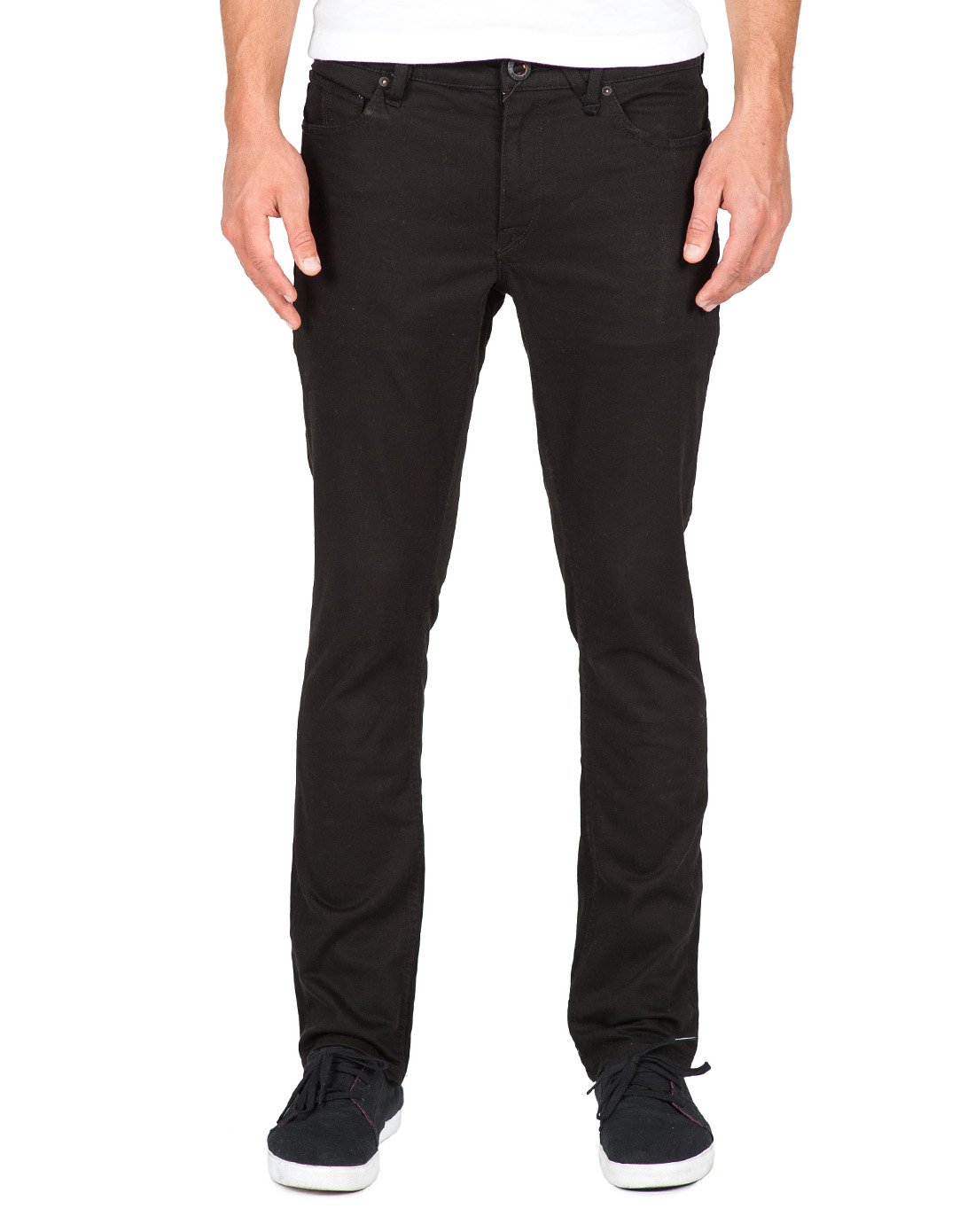 volcom男士黑色夏季新品经典机绣休闲裤 紧身裤 slim