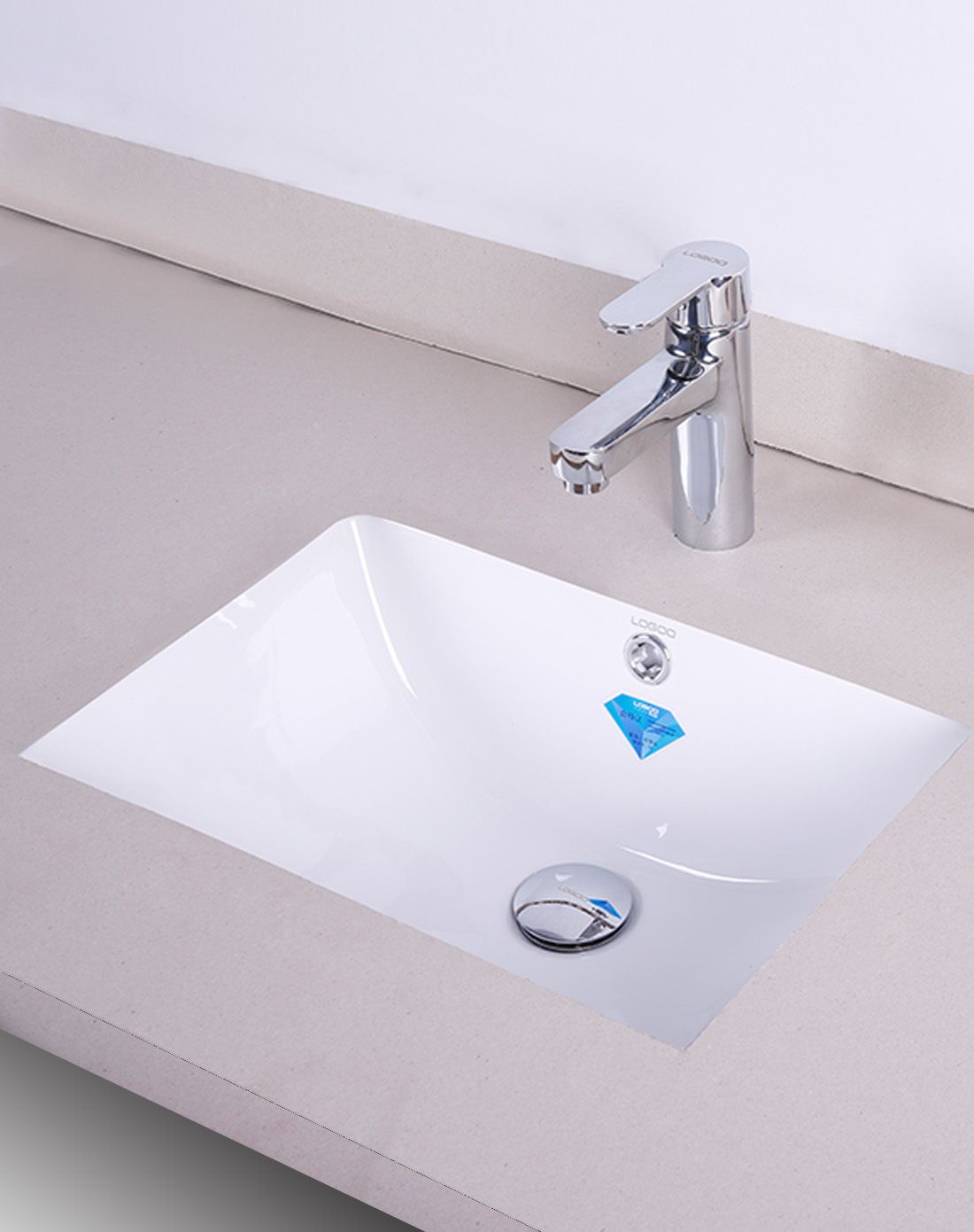 乐谷卫浴专场 乐谷白色陶瓷台下盆带溢水口