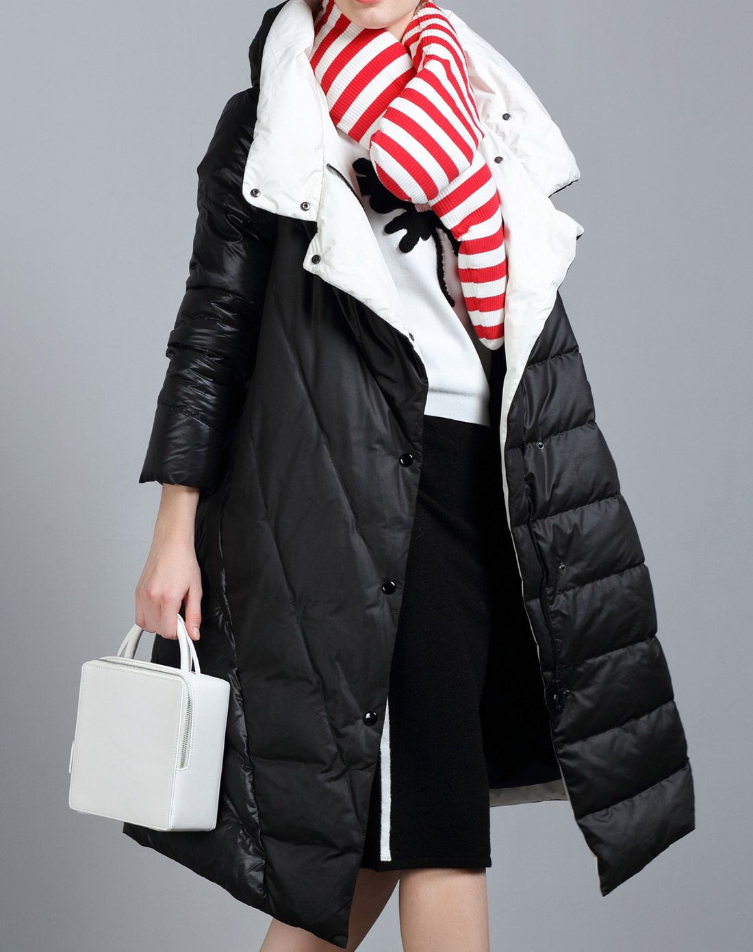 唯颂2015冬季欧美高端大牌长款过膝白鸭绒羽绒服单排扣加厚外套女