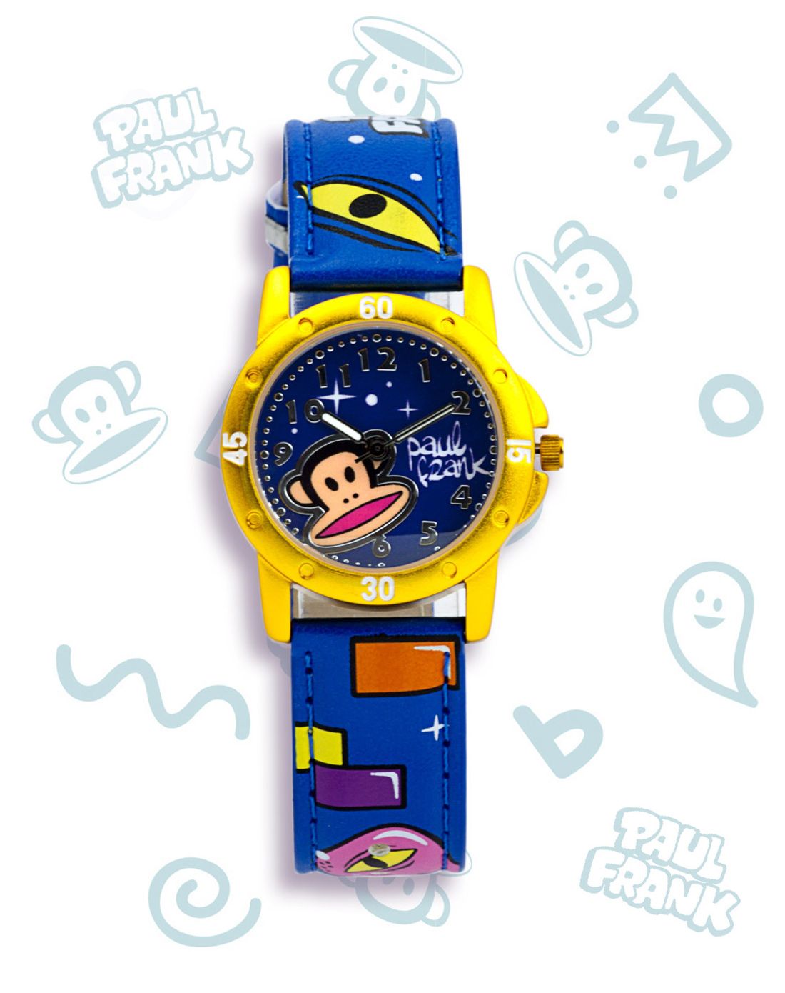 paul frank/大嘴猴卡通儿童手表黄色