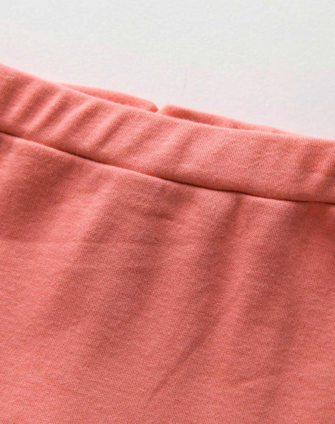 女童粉红色有机棉纯色大pp裤