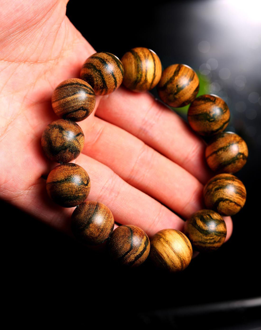 bnlf 天然花奇楠手串 18mm