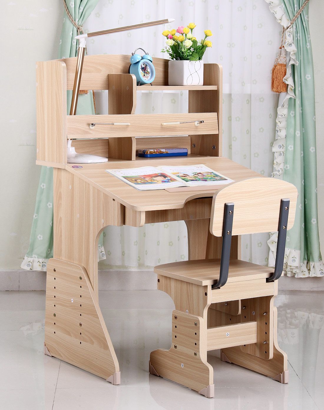 护眼博士儿童书房用品专场直发货70cm宽 板式自由升降学习桌套装w-709