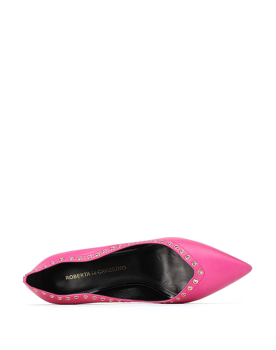 诺贝达roberta di camerino女鞋秋上新专场正装玫红色羊皮水钻尖头单