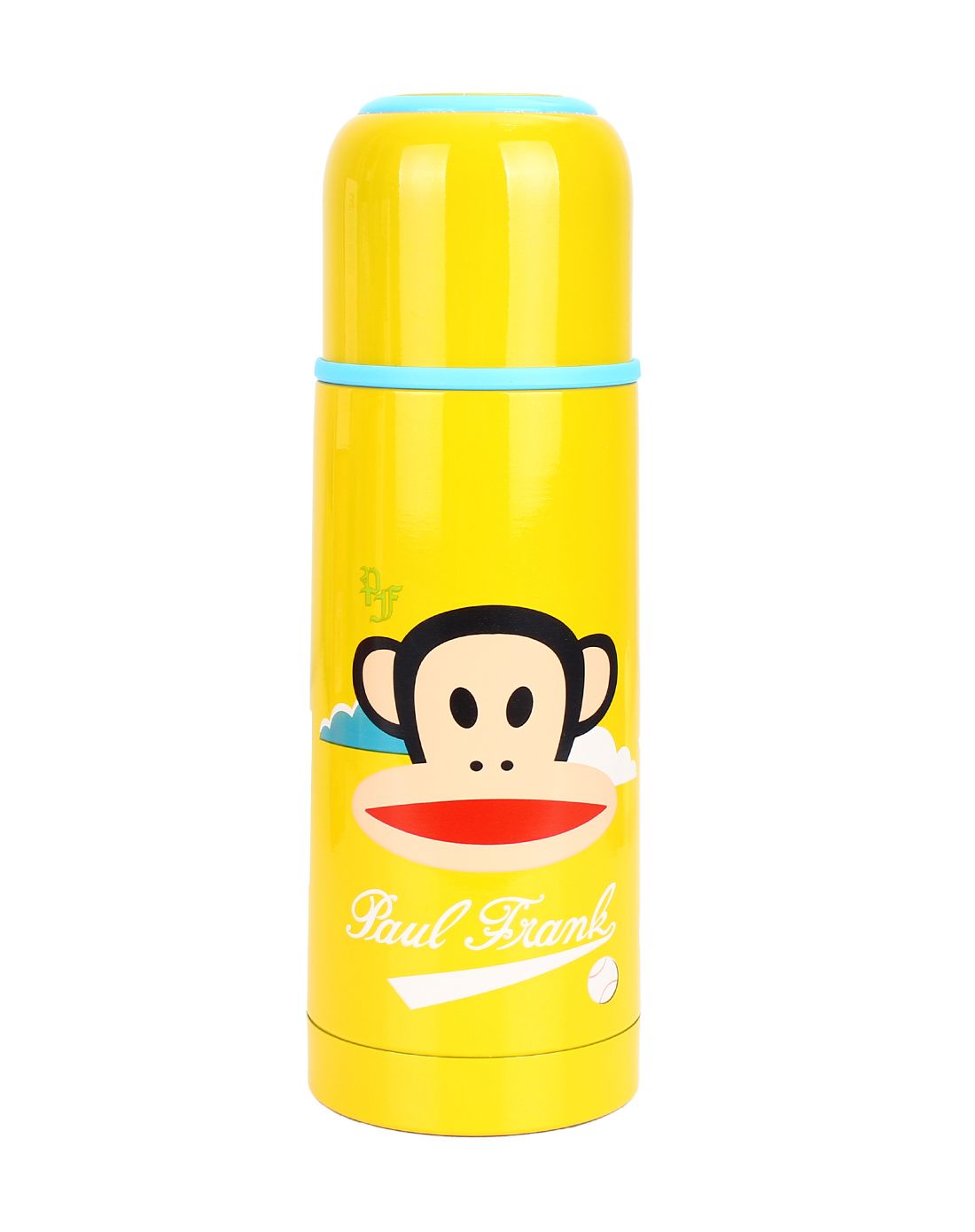 paul frank/大嘴猴中性黄色380ml真空保温杯(带水壶袋)