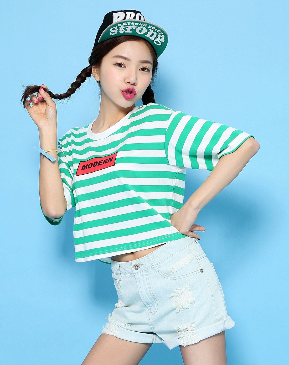 娜娜日记nanaday绿色短袖t恤nl59370007_唯品会