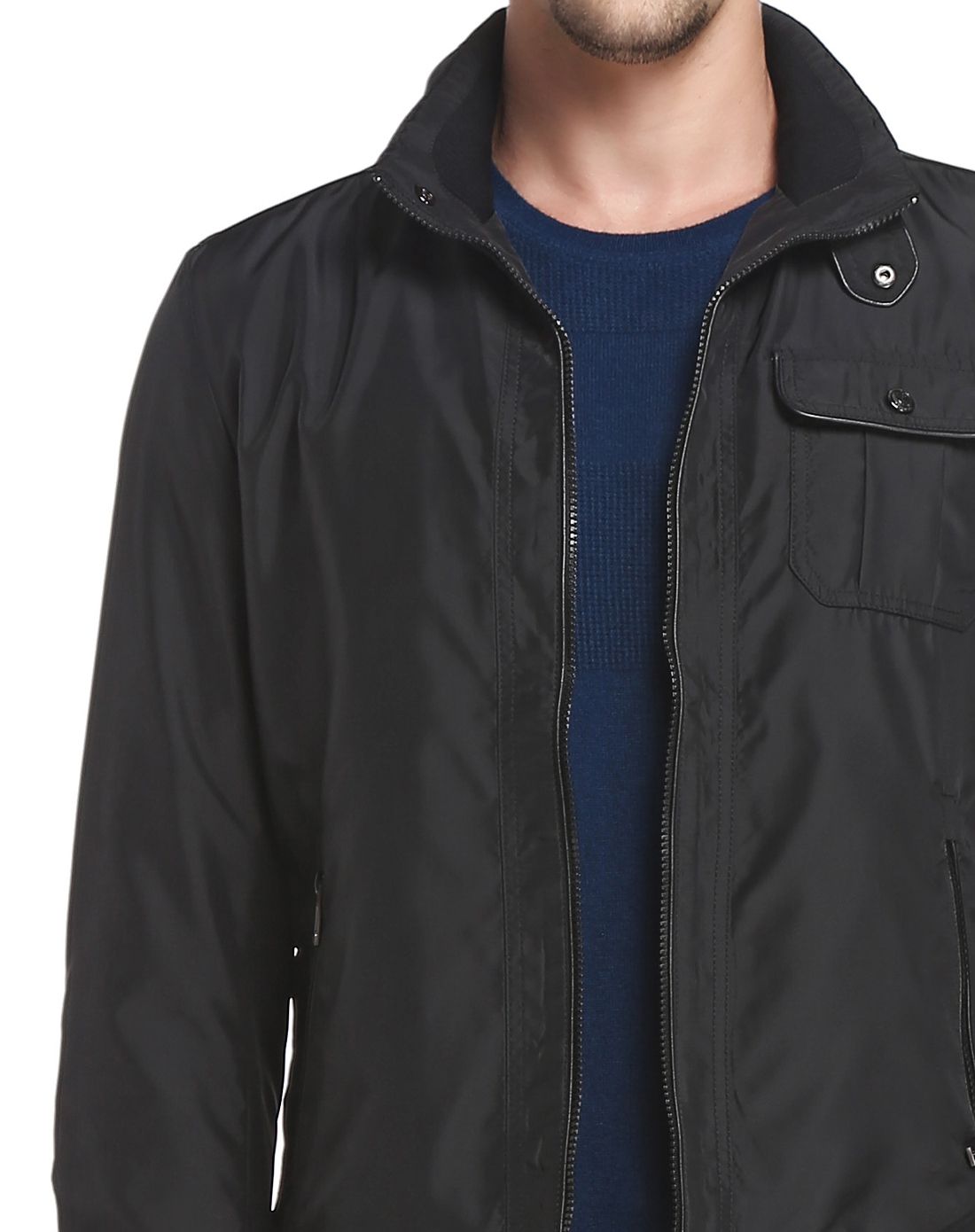 夏利豪charriol男装专场 黑色简洁长袖夹克