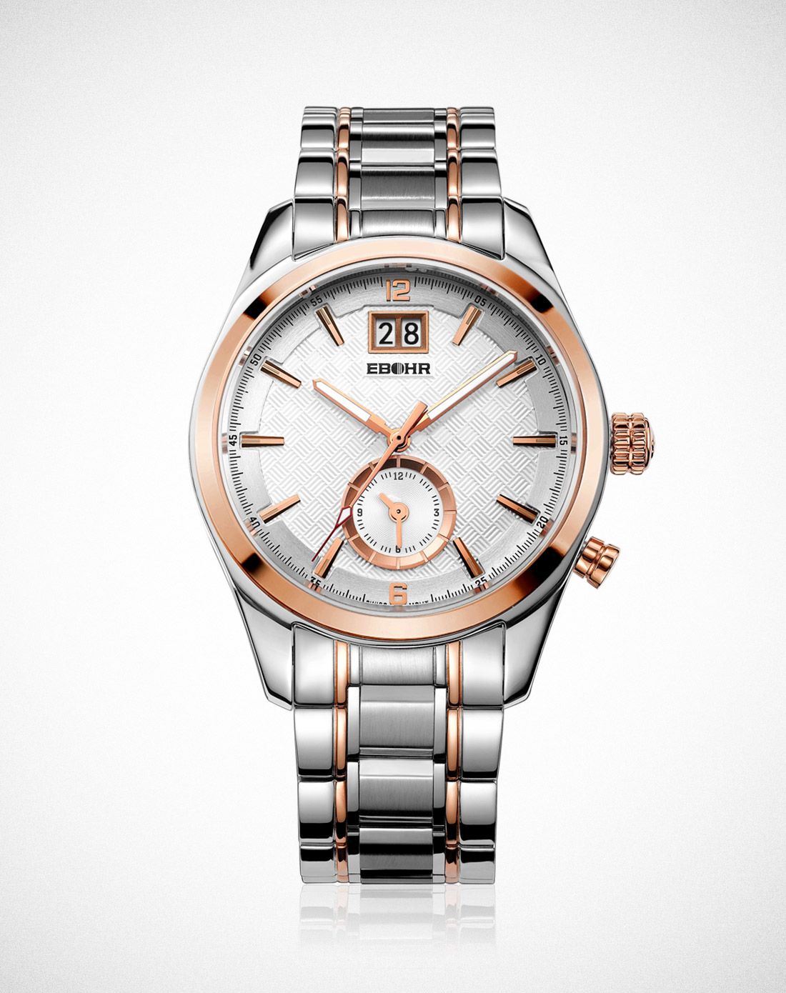 (瑞士多功能机芯)依波珍宝系列石英钢带男表