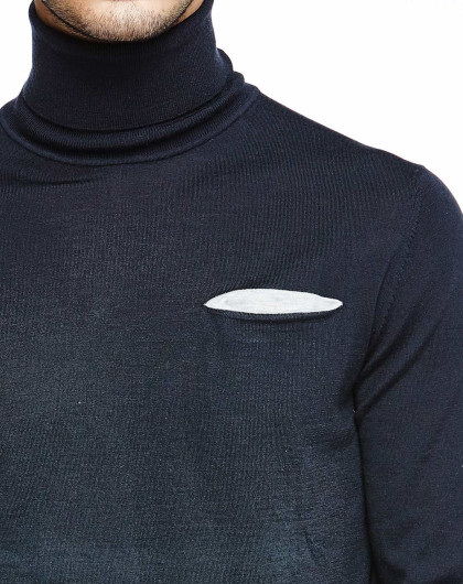 藏黑色高领百搭长袖休闲羊毛衫