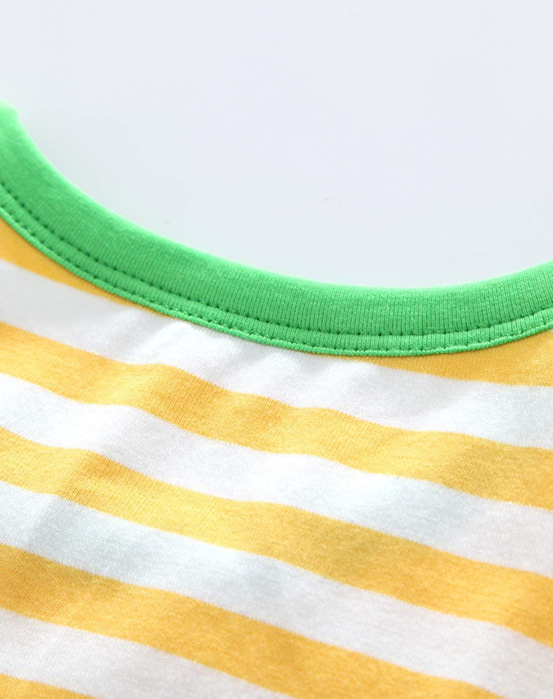男小童黄白条纹条纹修身长款t恤