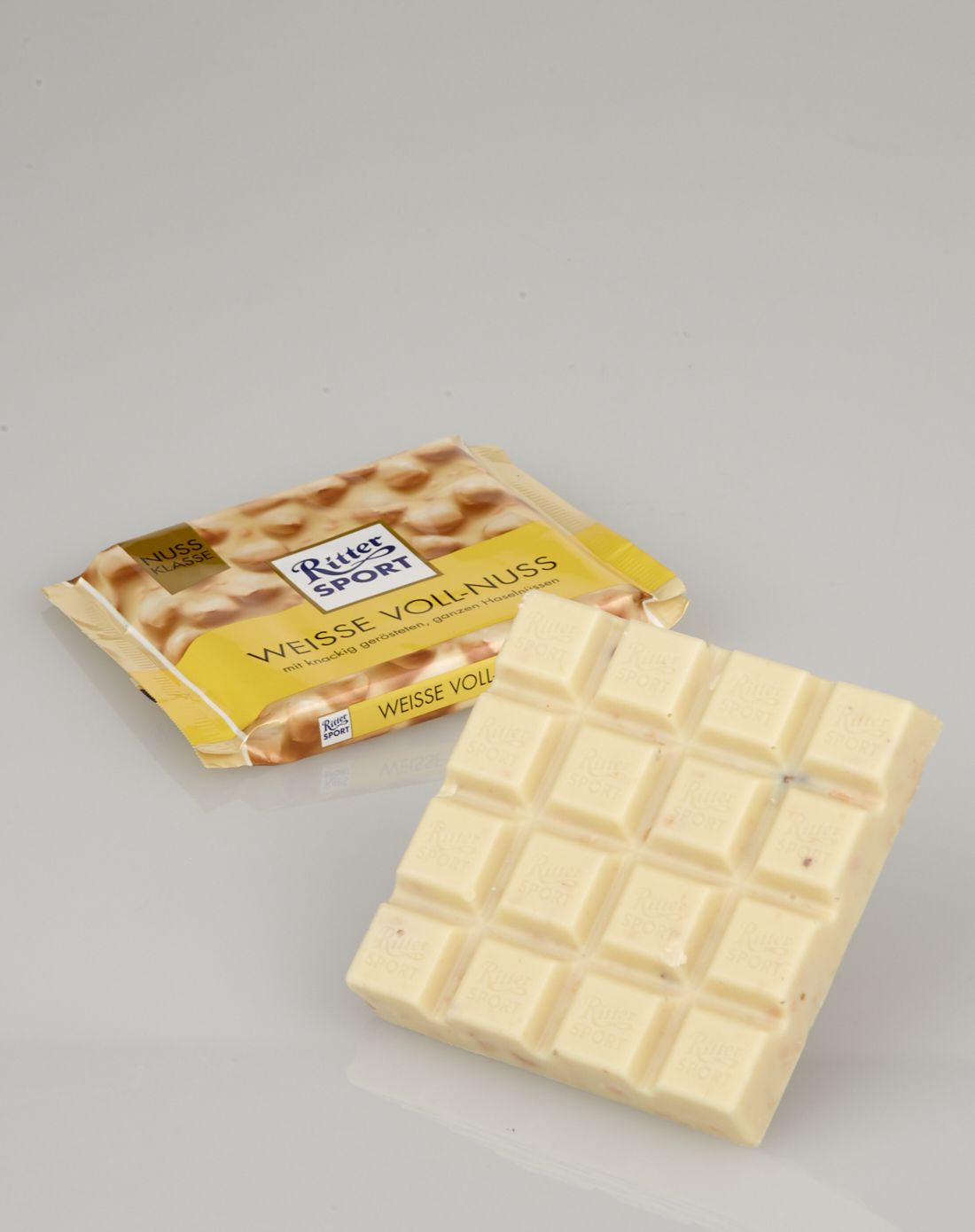 德国ritter sport 瑞特斯波德原粒榛子白巧克力 100g