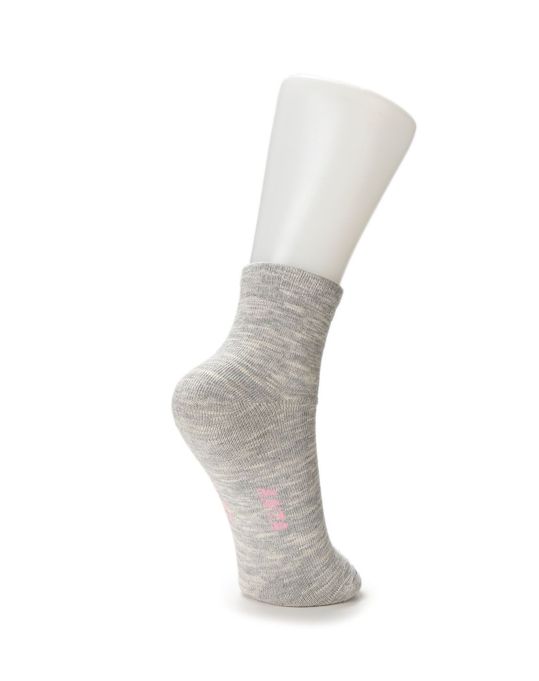 柔软棉质 女款浅灰色平板中袜
