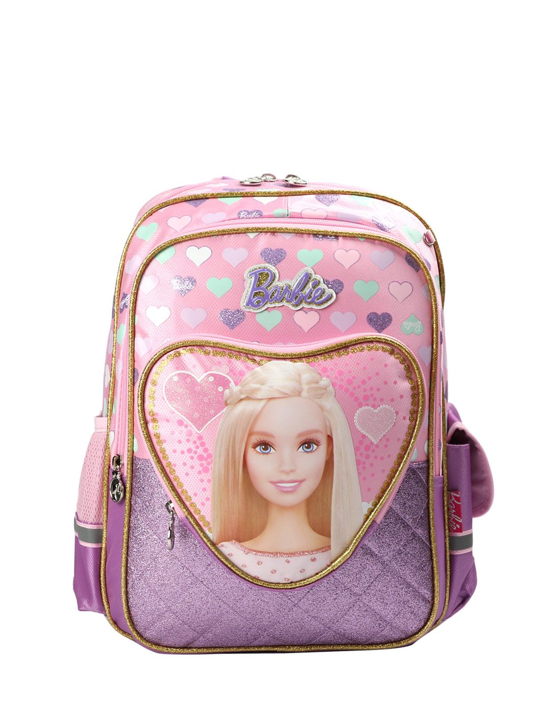 芭比娃娃/barbie紫色女童可爱印花学生书包