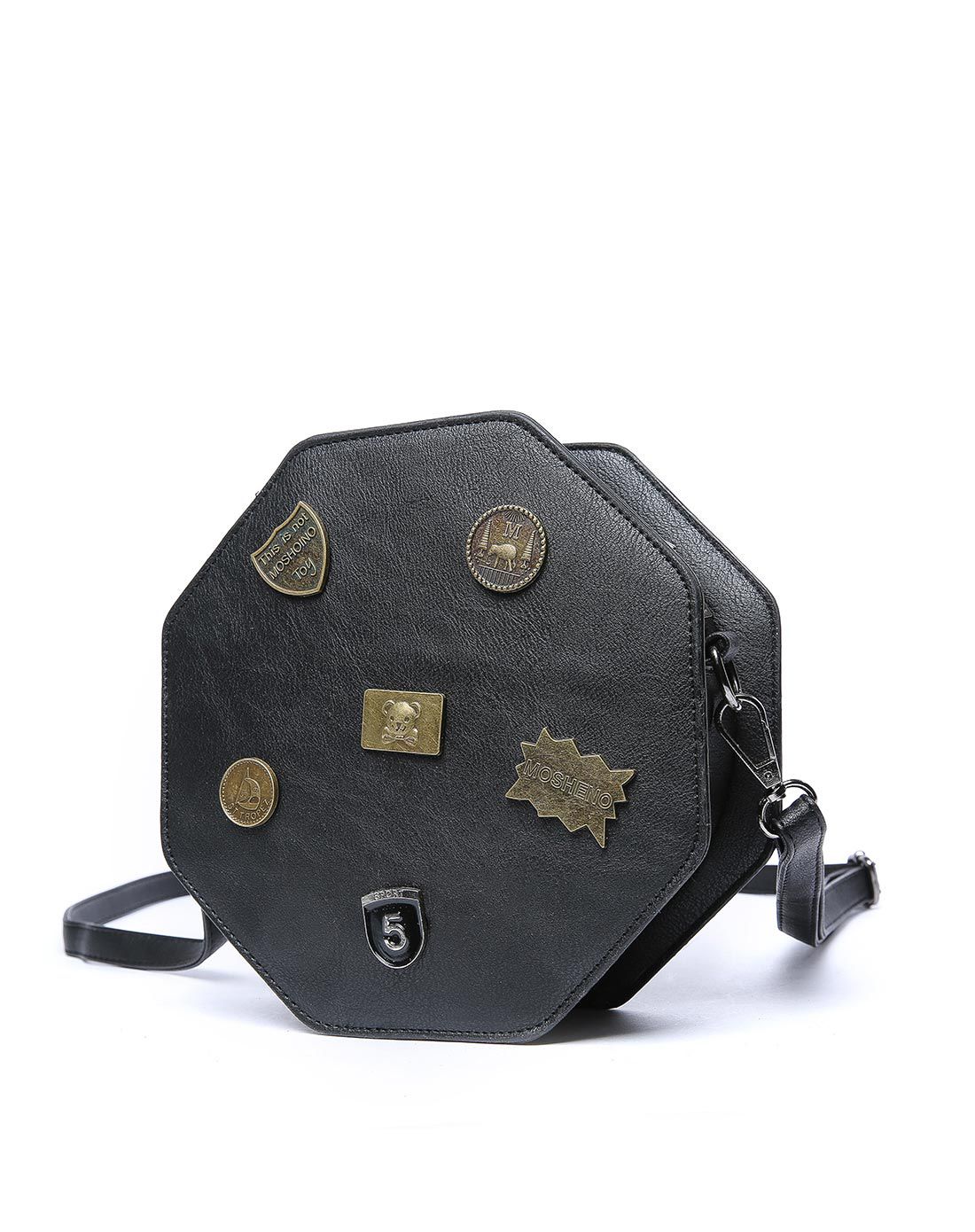 新品多边徽章包经典黑