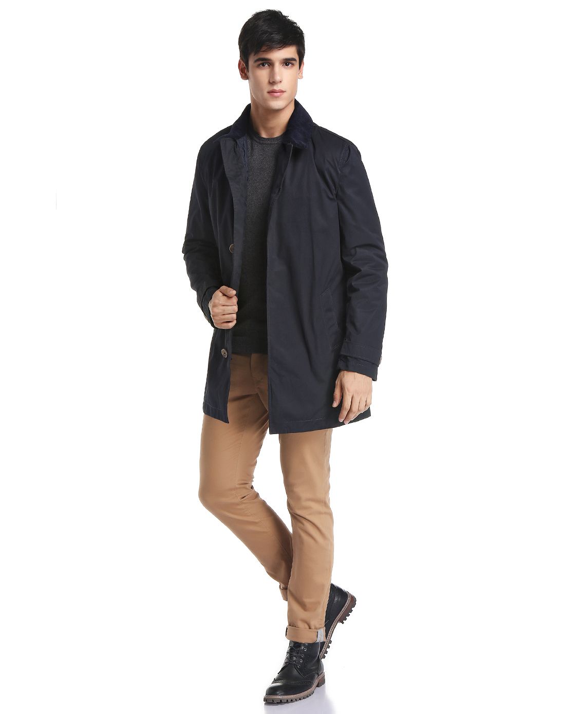 老佛爷秋冬季男装清仓专场casual patrimonial防风保暖 男款黑色长袖