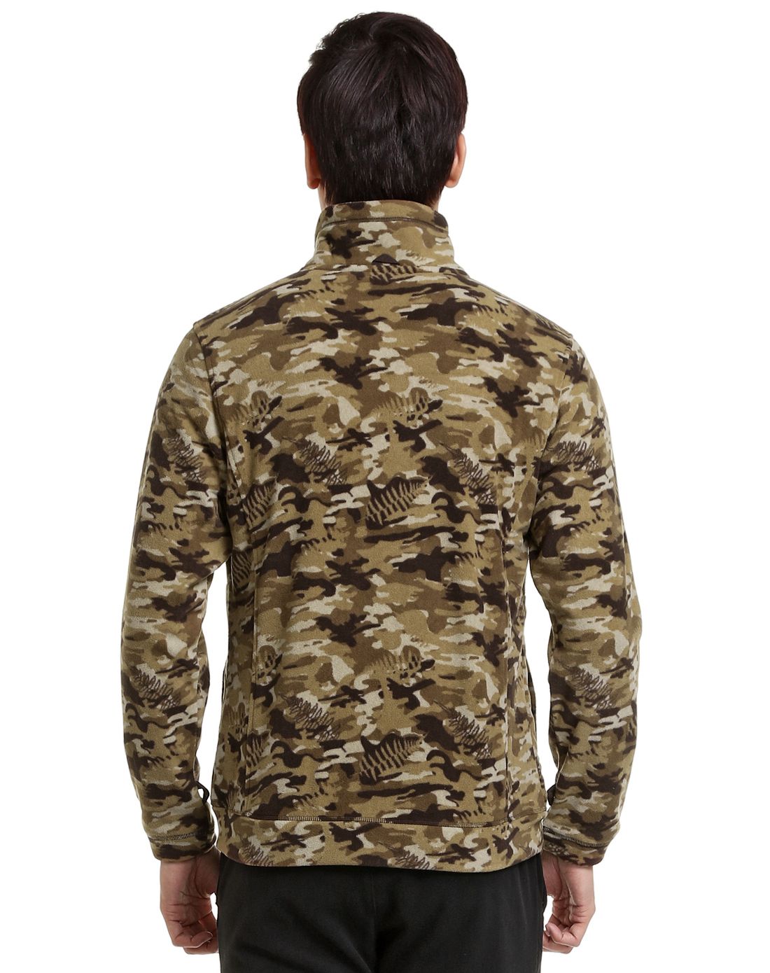 抗静电 男款橄榄褐色户外长袖抓绒外套