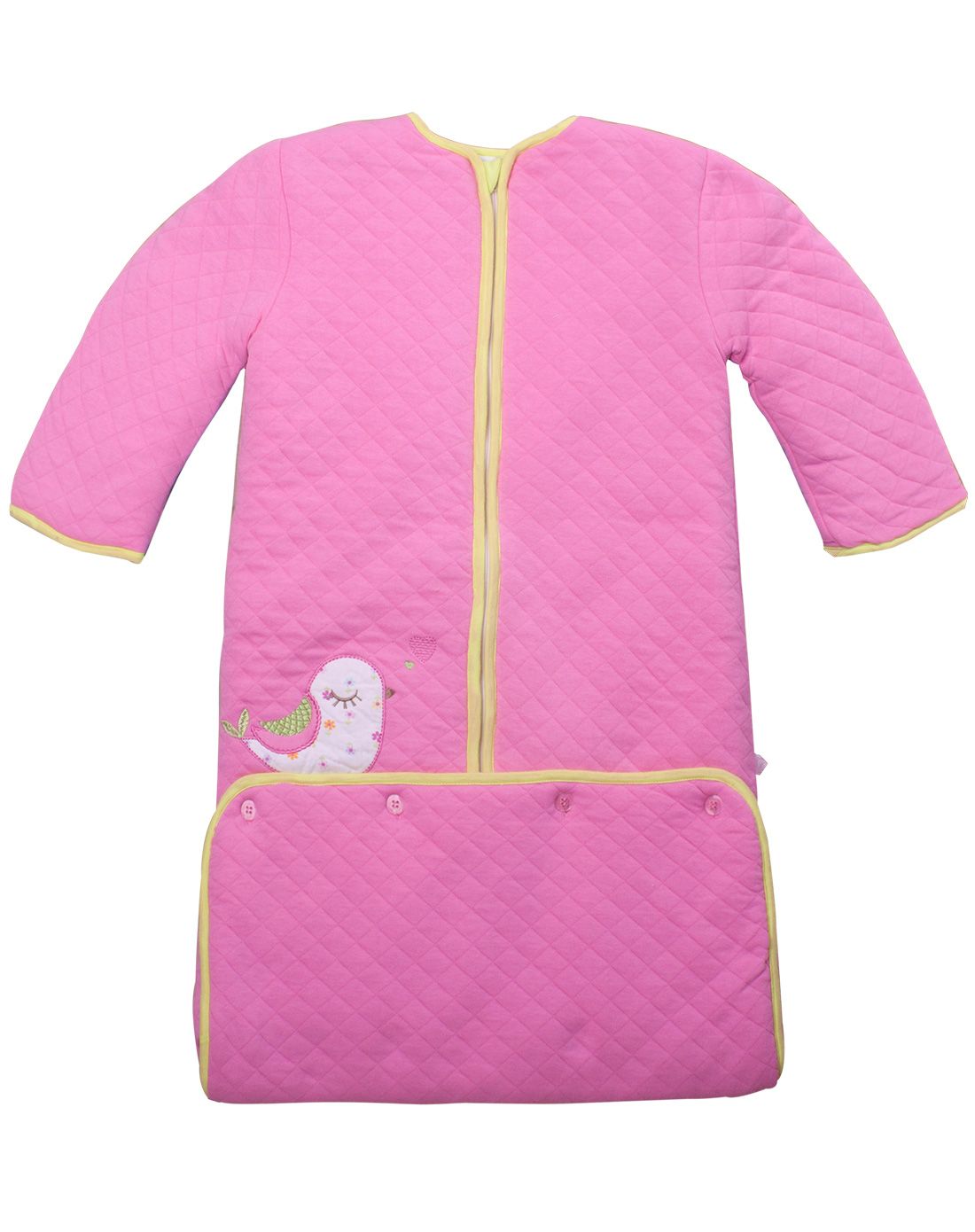 空气层夹棉睡袋-玫红