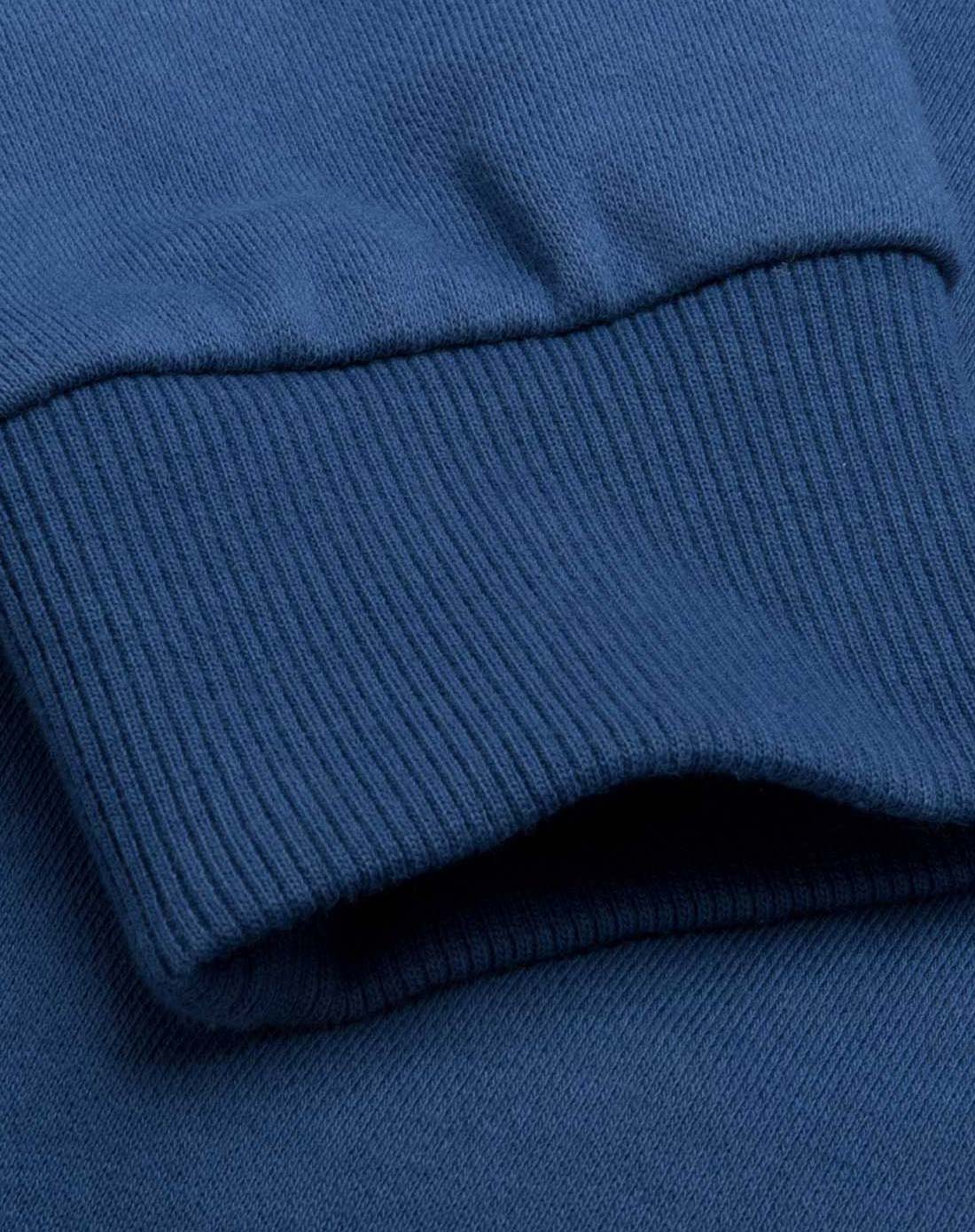 男款深钴蓝套头连帽卫衣