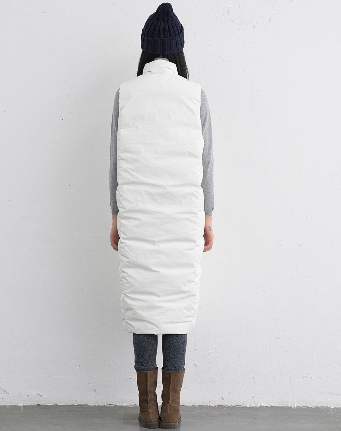 白色百搭长款加厚白鸭绒羽绒马甲