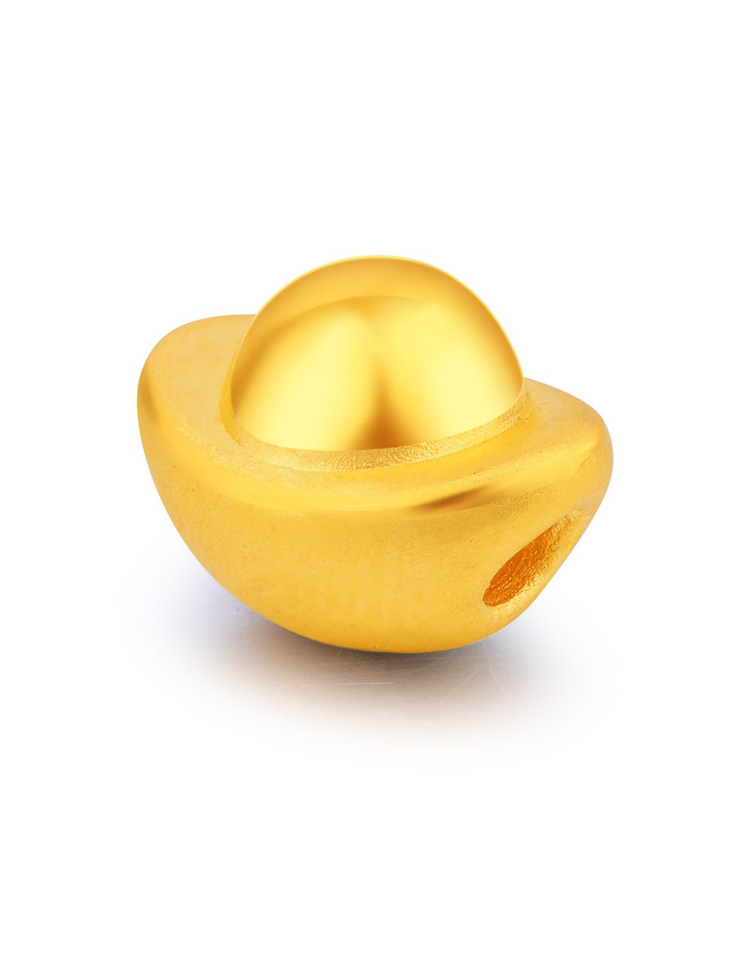 老庙3d硬足金黄金吊坠转运珠小元宝串珠(约0.8克)不含链