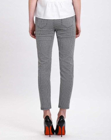 黑色低腰九分休闲裤