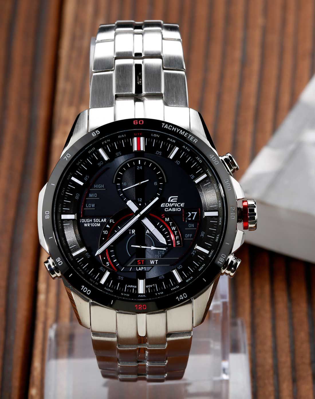 casio edifice金属系列钢带光能男表