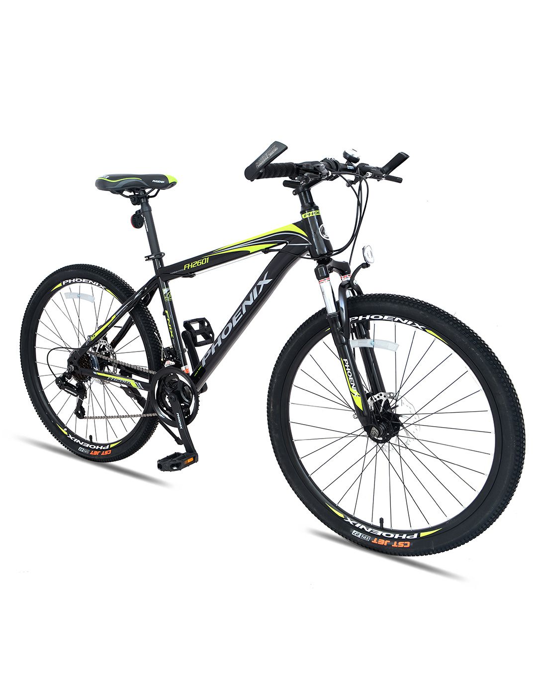 凤凰 中性款黑绿色24寸21速山地车