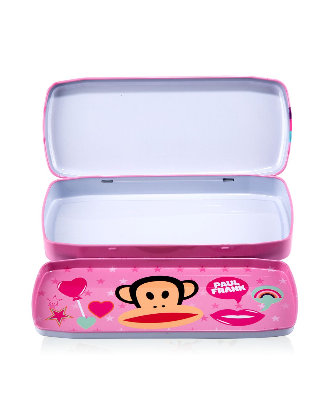 大嘴猴paul frank时尚儿童用品专场大嘴猴儿童卡通双层铁笔盒-粉色