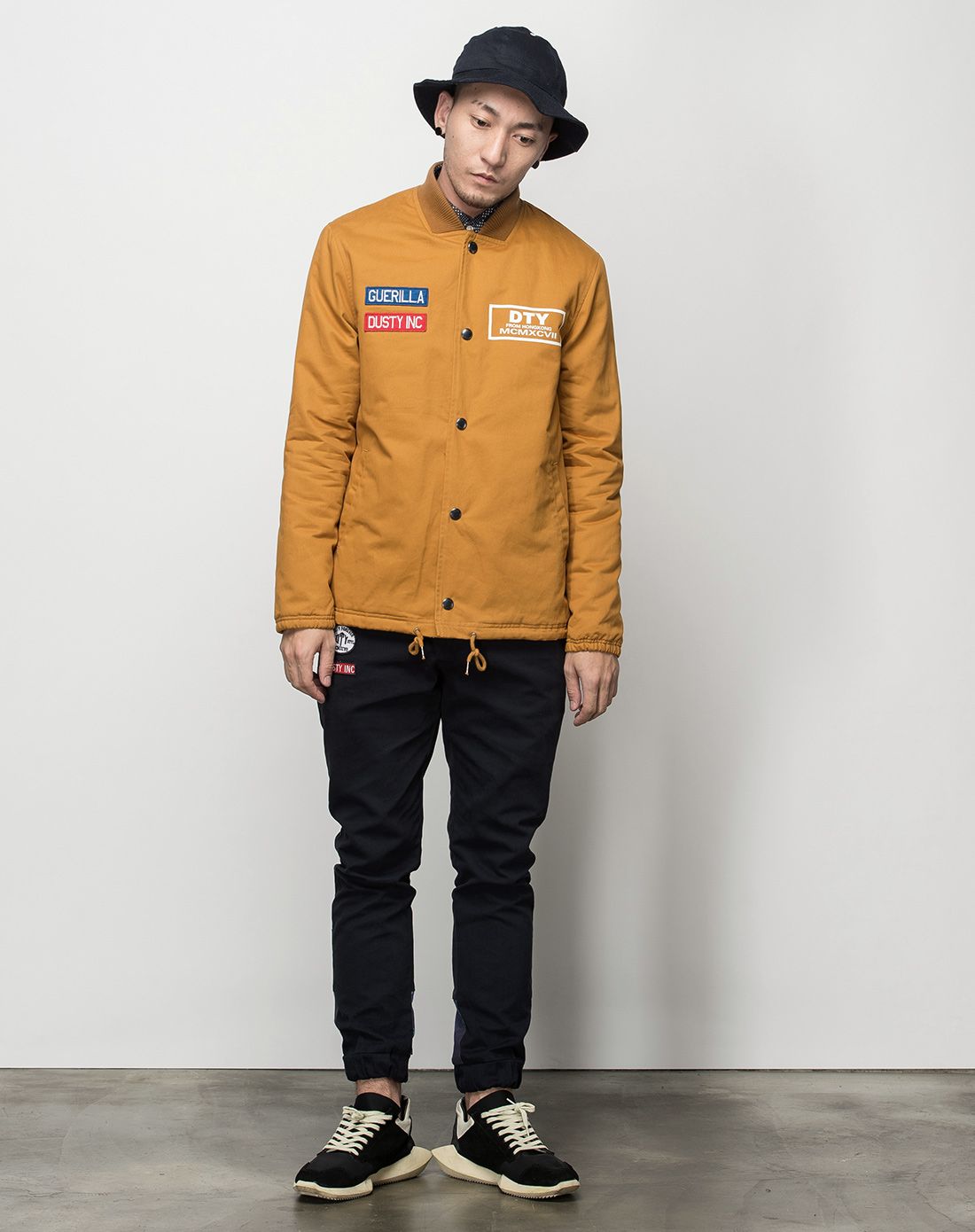 reebok&dusty复古潮流专场男款棉衣外套 潮流布章工装深卡其du154pj01