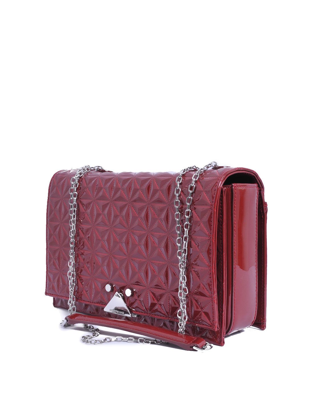 > emporio armani 女士红色漆皮经典单肩包