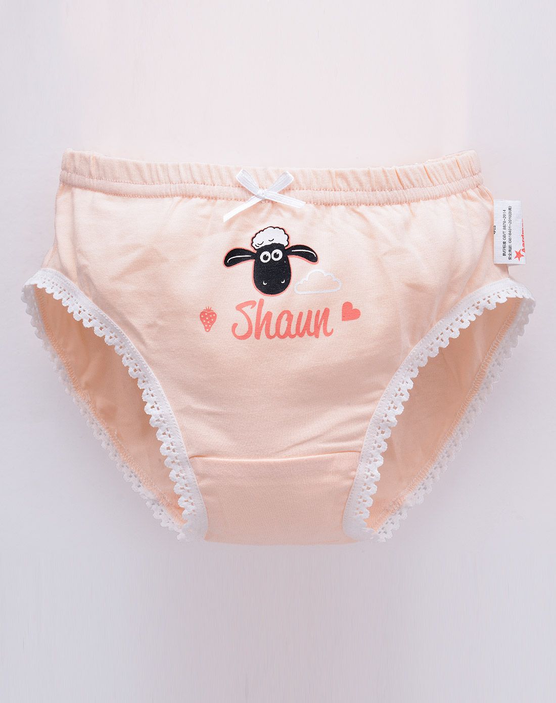 the sheep 男女童装【三件起售】女童浅红色脚口花边三角裤2n16122203