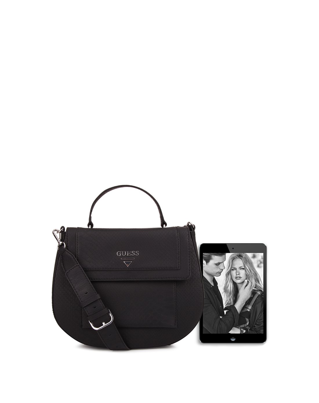 guess 17女士时尚拼接鱼鳞纹手提单肩包