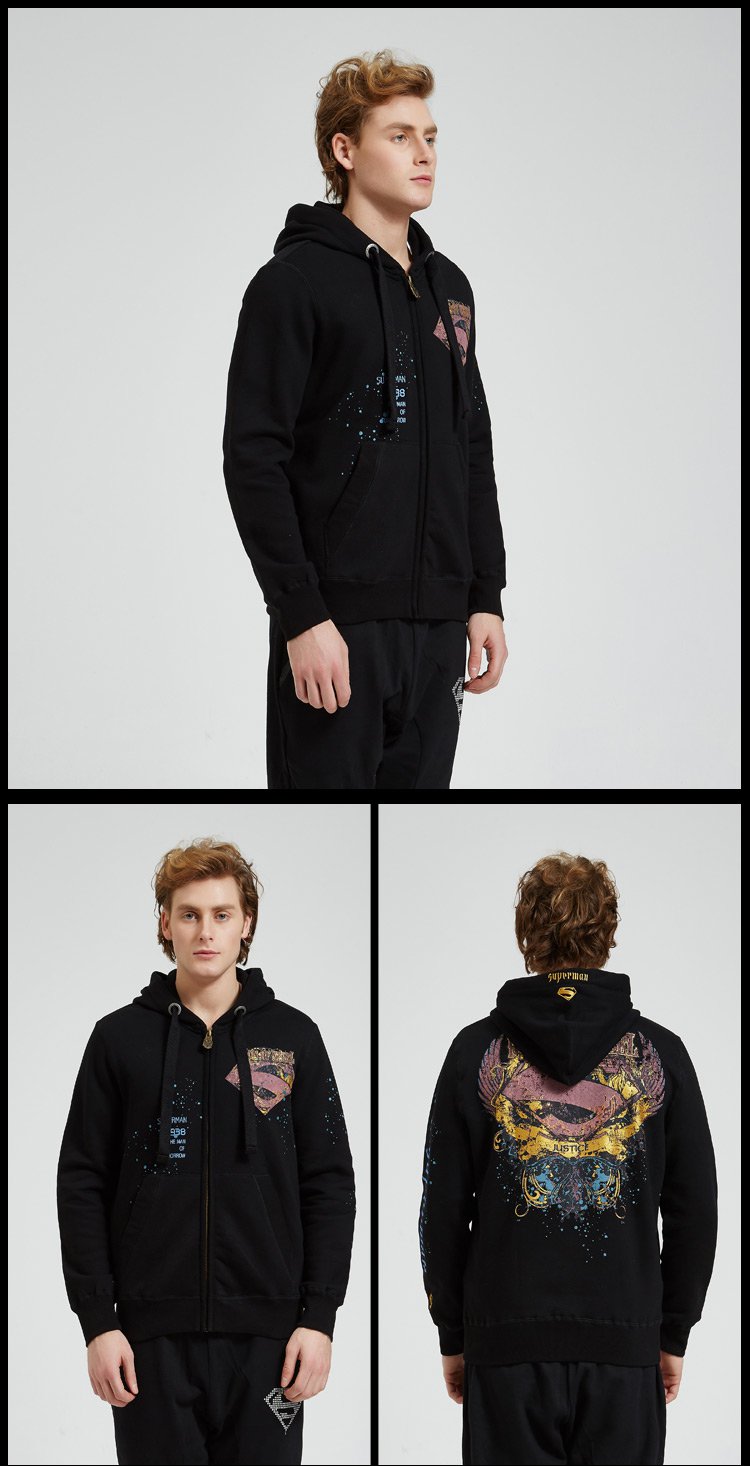 美国dc超级英雄系列潮牌服饰专场 超人/superman系列连帽针织外套