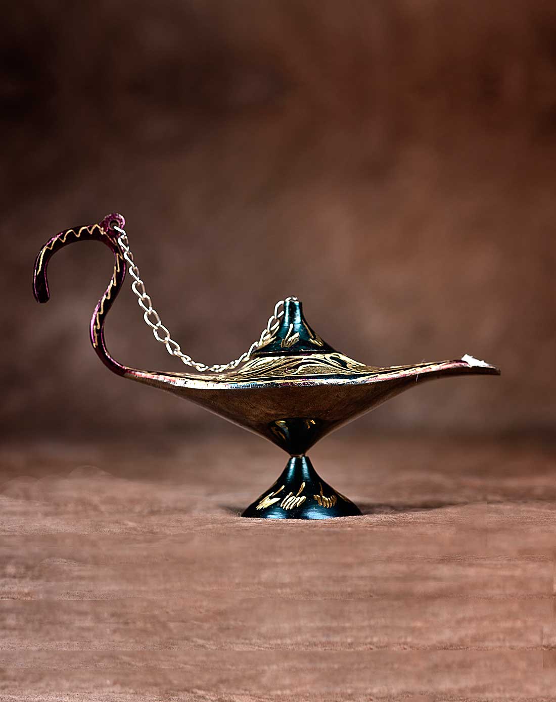 阿富汗进口纯手工铜雕阿拉丁神灯