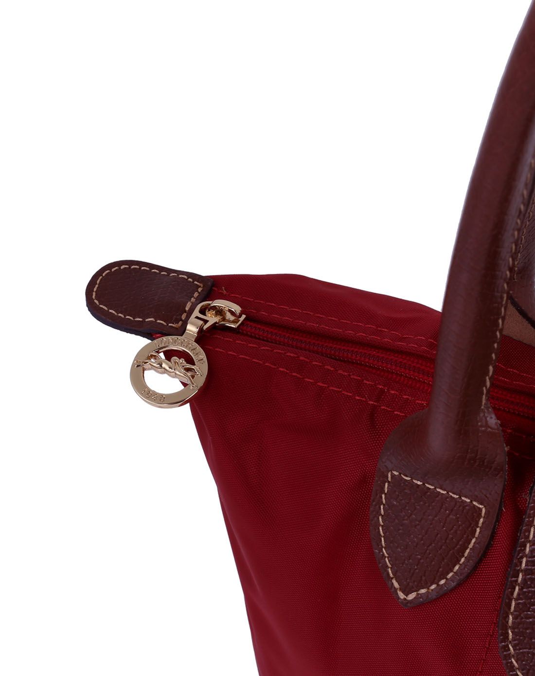 > longchamp老红色小号手提包