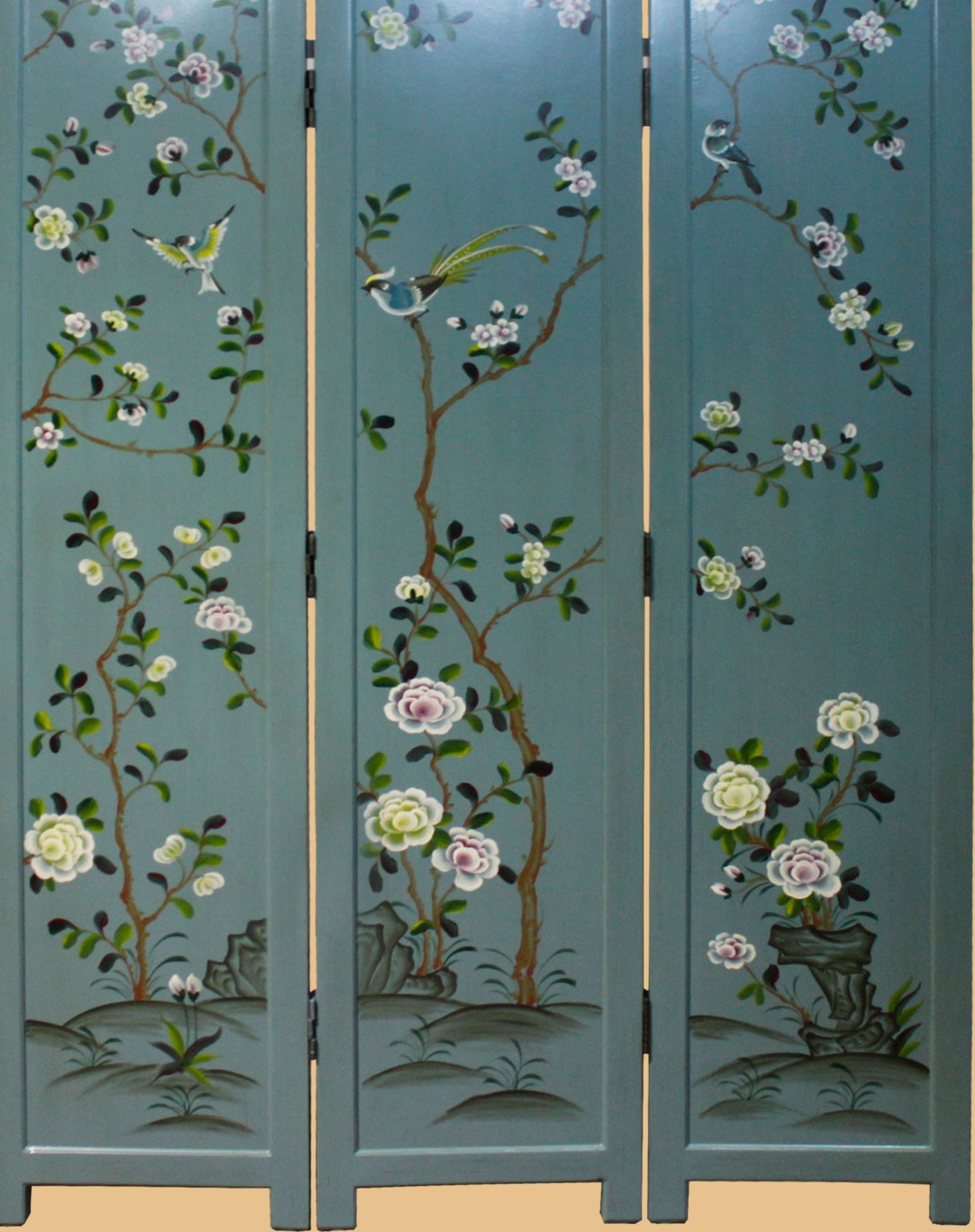 手绘素雅屏风装饰隔断