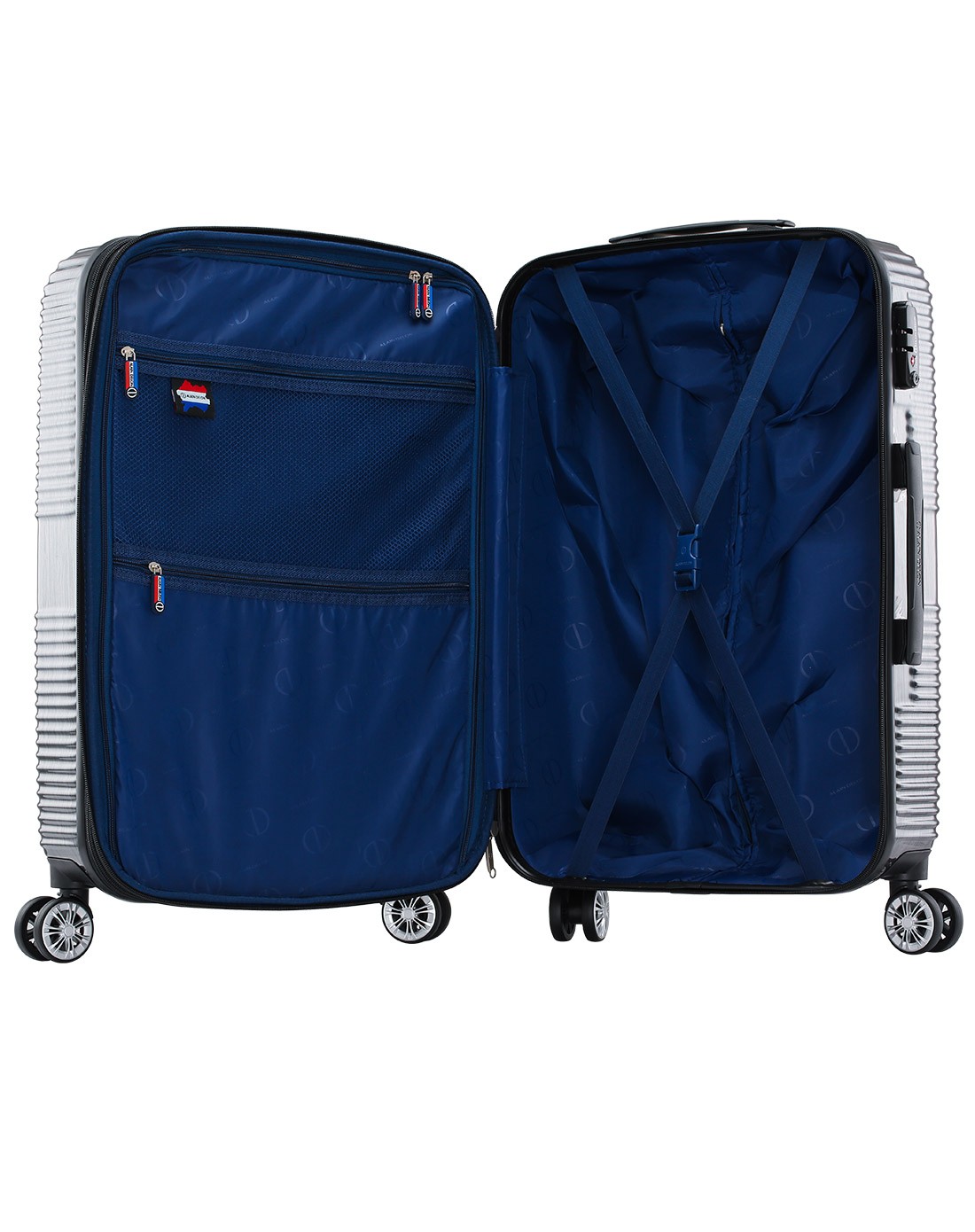 alain delon拉杆箱专场直发货阿兰德隆时尚拉丝镜面旅行箱星曜黑24寸