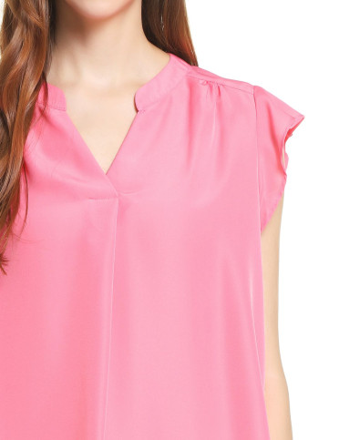 深粉色轻薄舒适上衣