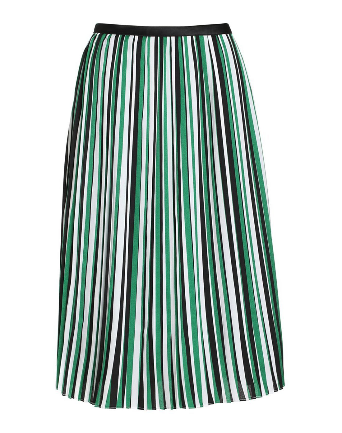 绿白色时尚百搭半裙