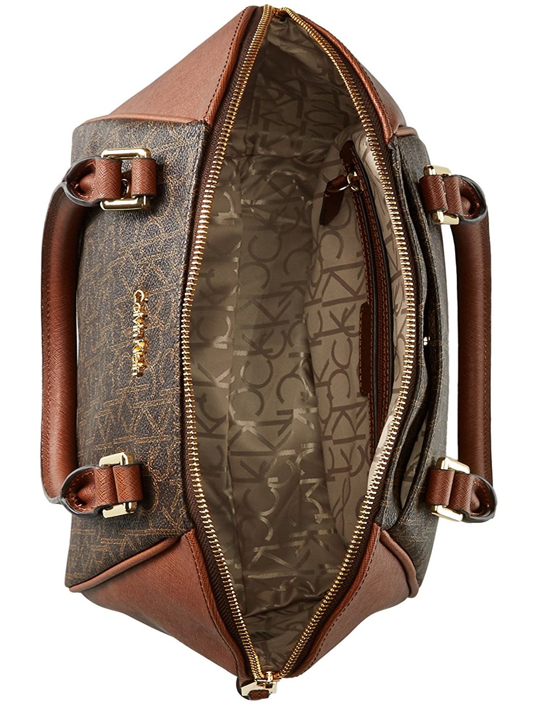 calvin klein hudson 经典品牌花纹 大号手提包背包