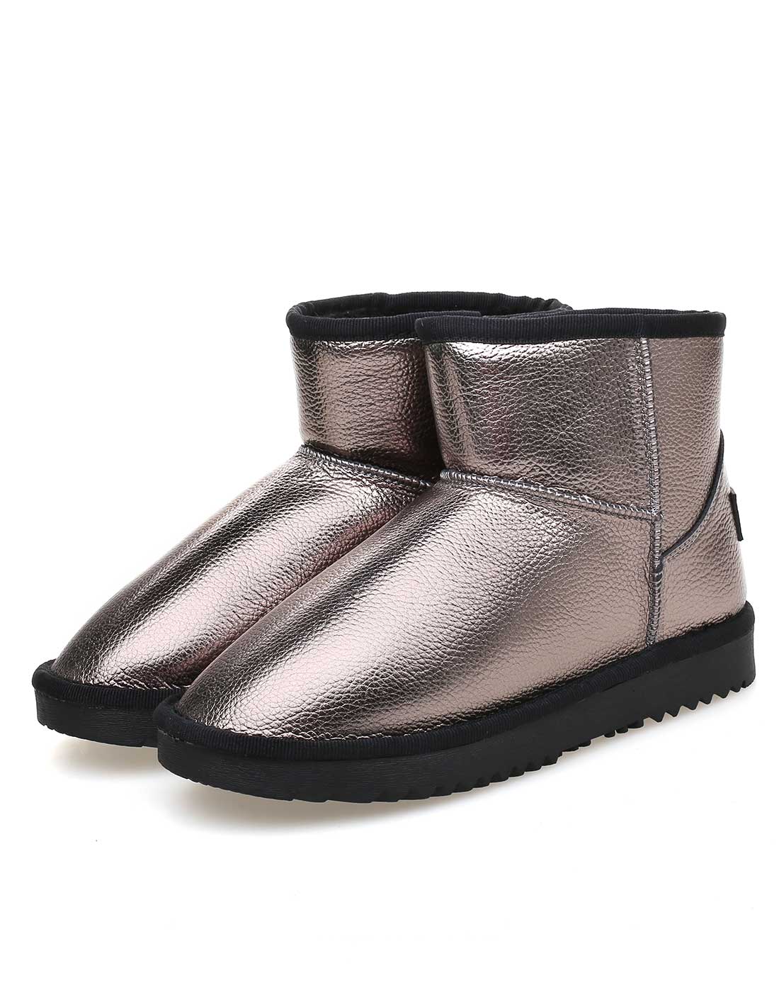 轻便柔软 女款银铜色雪地靴 保暖时尚