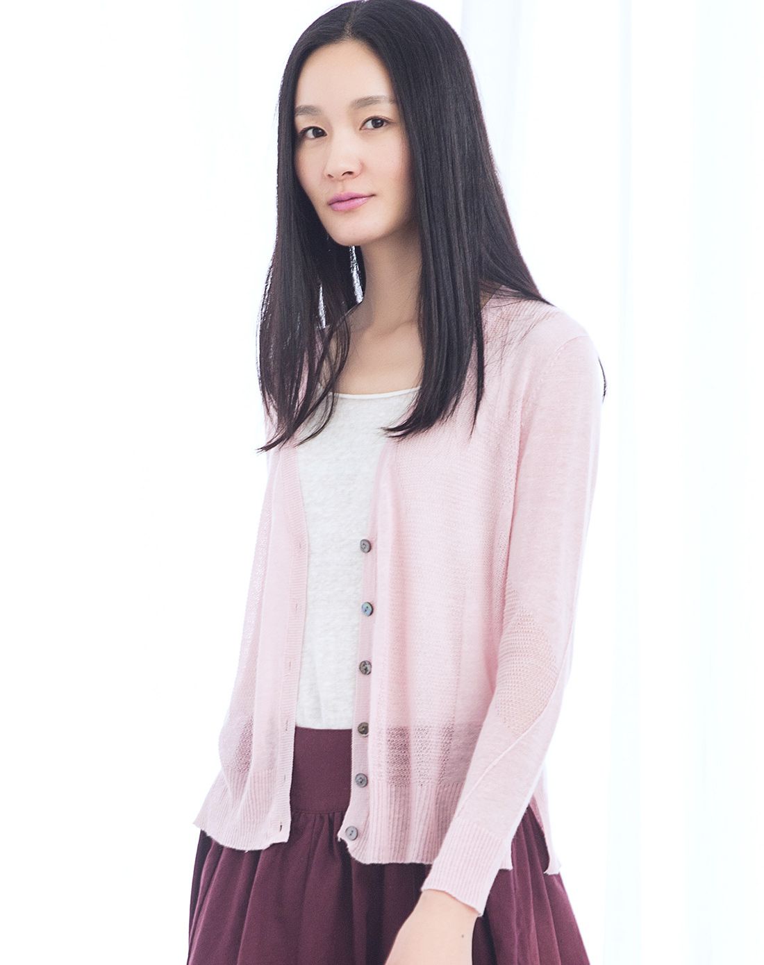 子陌zimo皮粉色百搭轻薄针织开衫z163025z40_唯品会