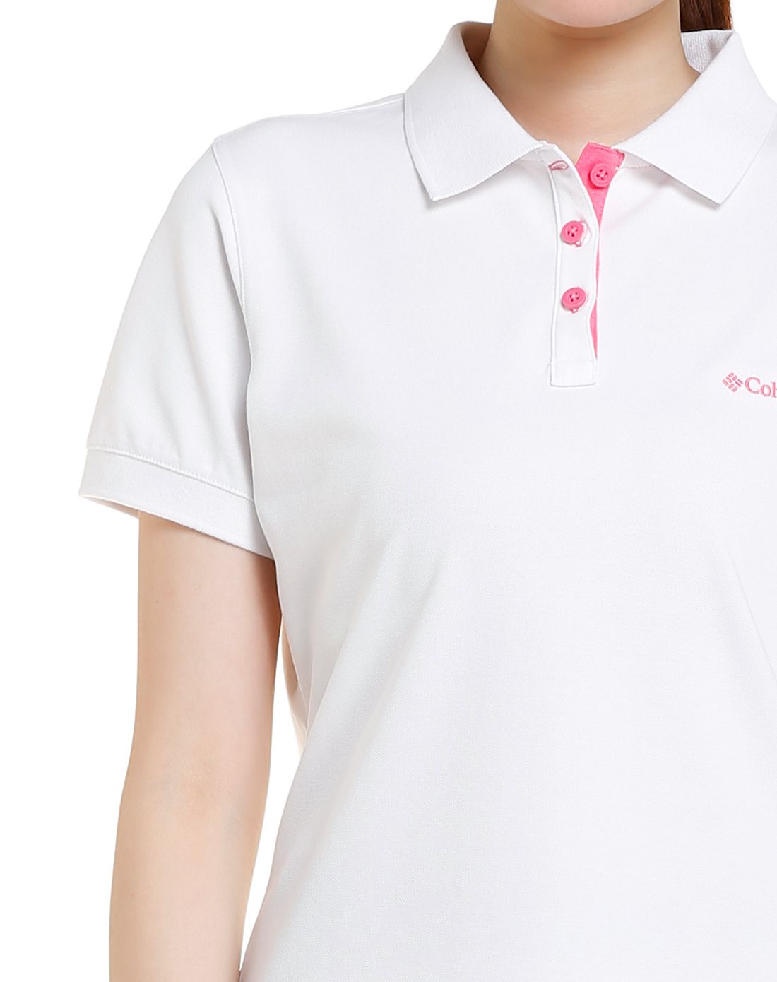 弹力抗紫外 女款白色短袖户外polo衫