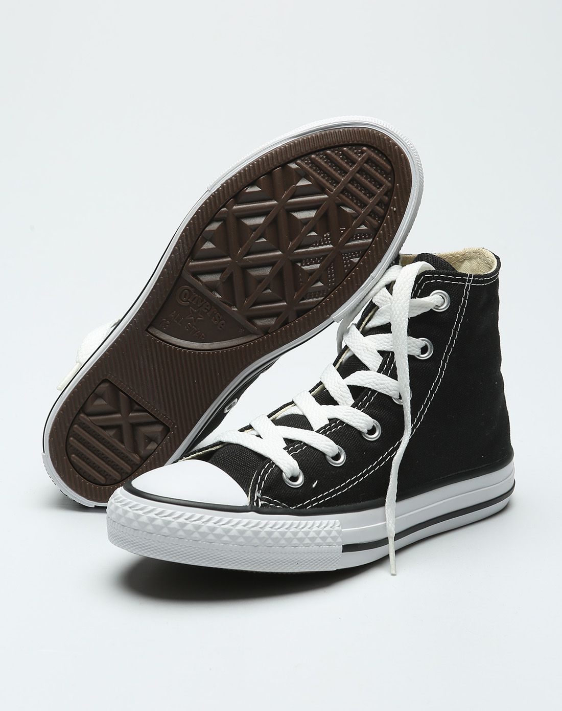 匡威 经典纯色 中性款黑色布面胶鞋