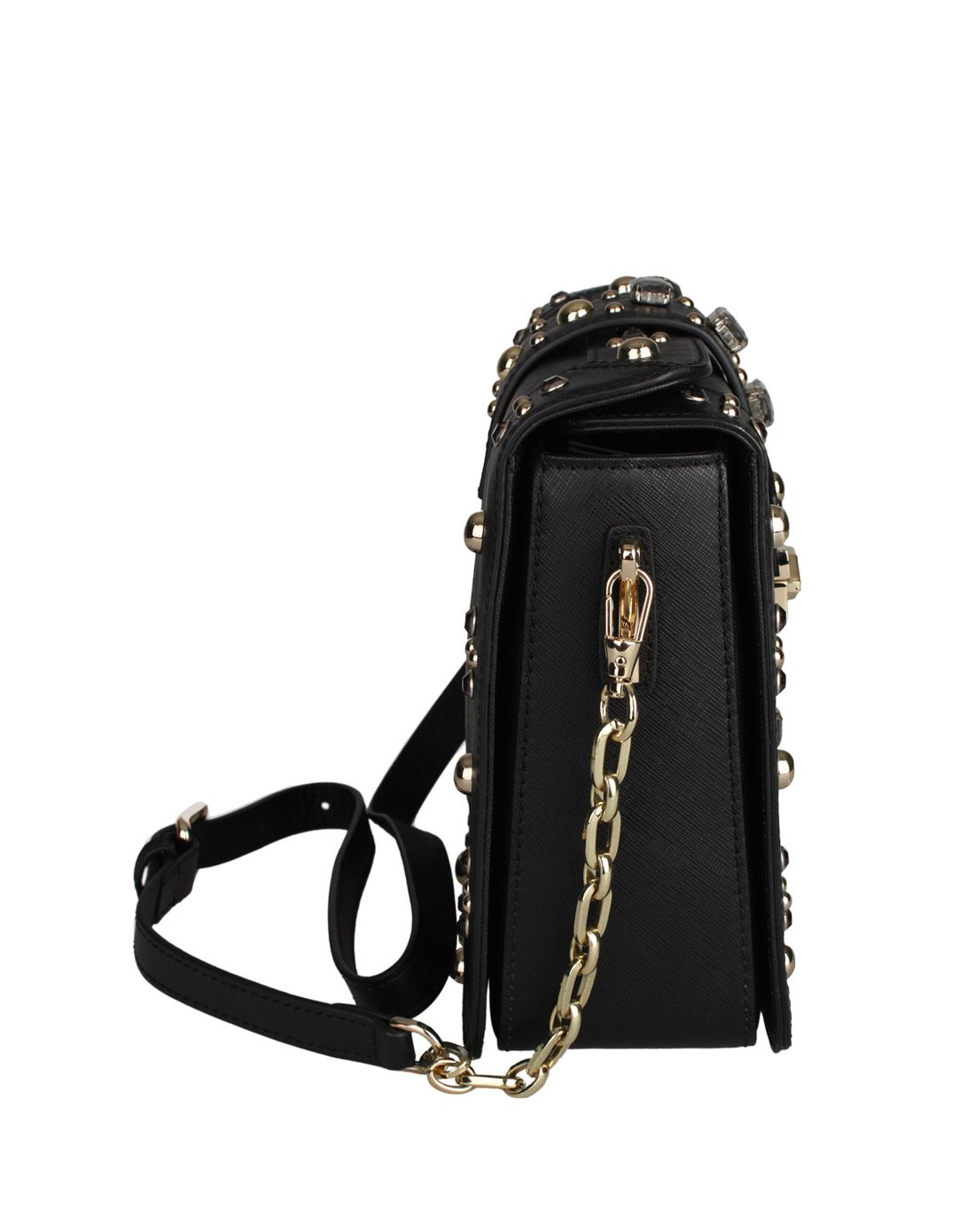 mcavcci时尚手工钉钻约会小包包黑色斜挎包ma04140225-1_唯品会