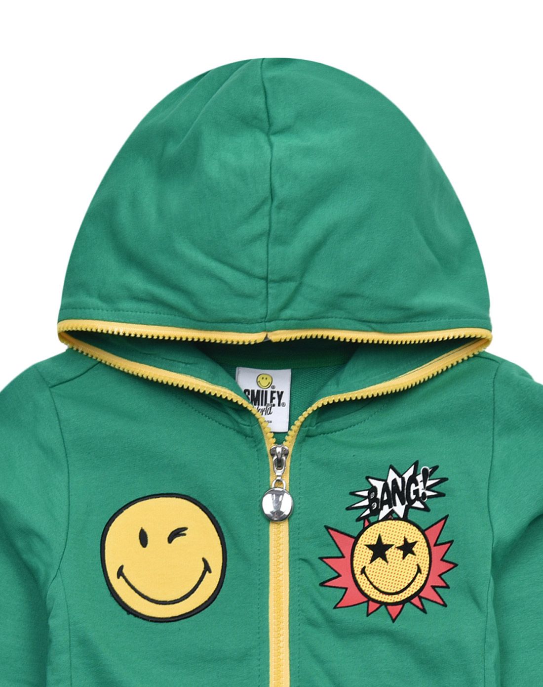 smileyworld男女男童印图绿色针织长袖附帽外套2qw40701430_唯品会